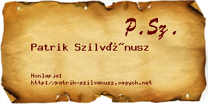 Patrik Szilvánusz névjegykártya